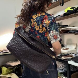 African ostrich leather backpack